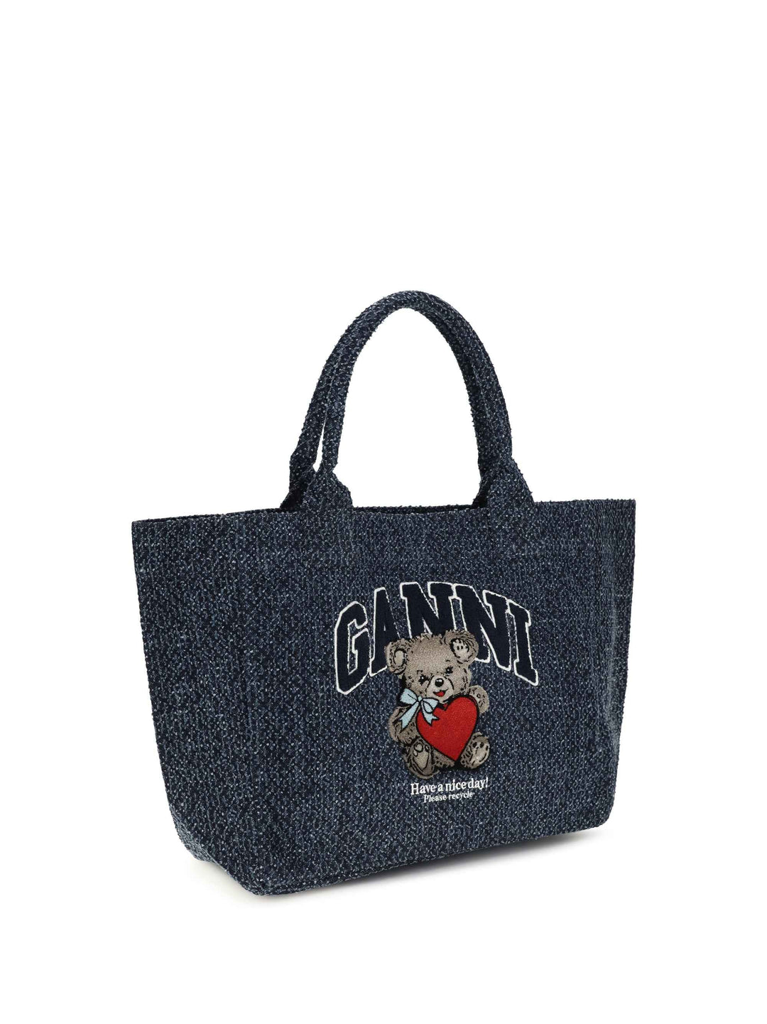 Medium denim Tote Bag with bear