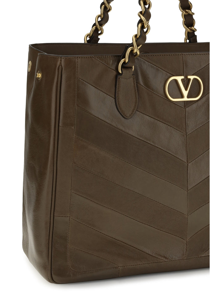 Laseine Chevron nappa Shopping Bag 4