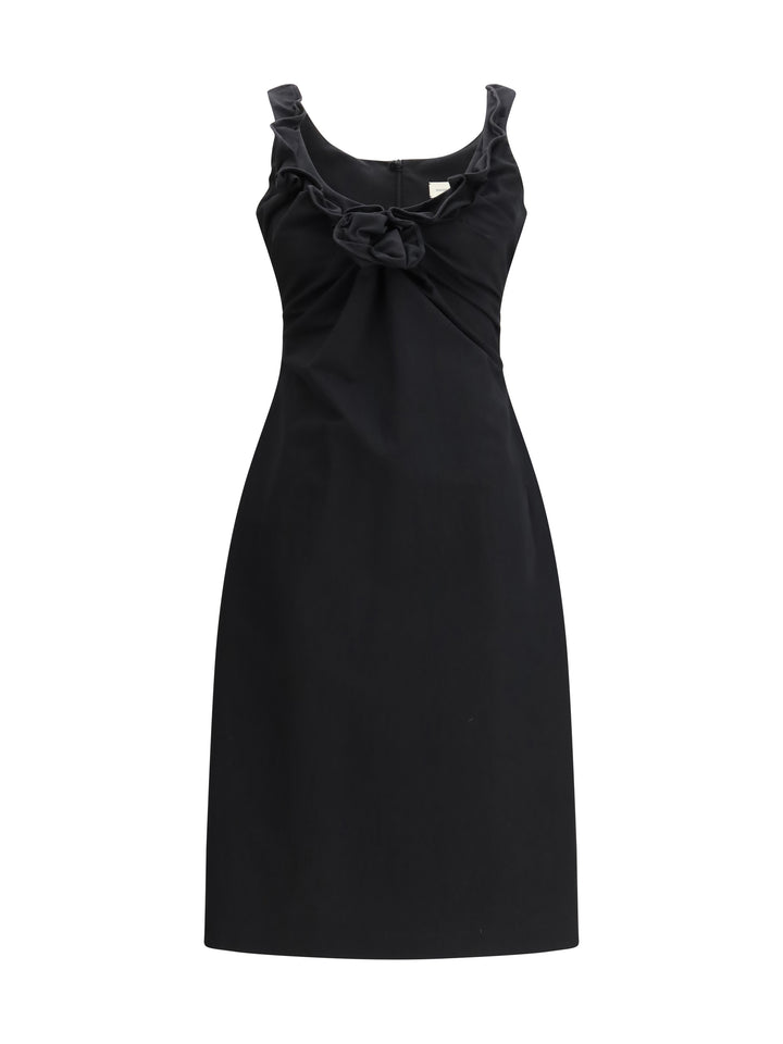 Sleeveless Dress with a draped neckline 1