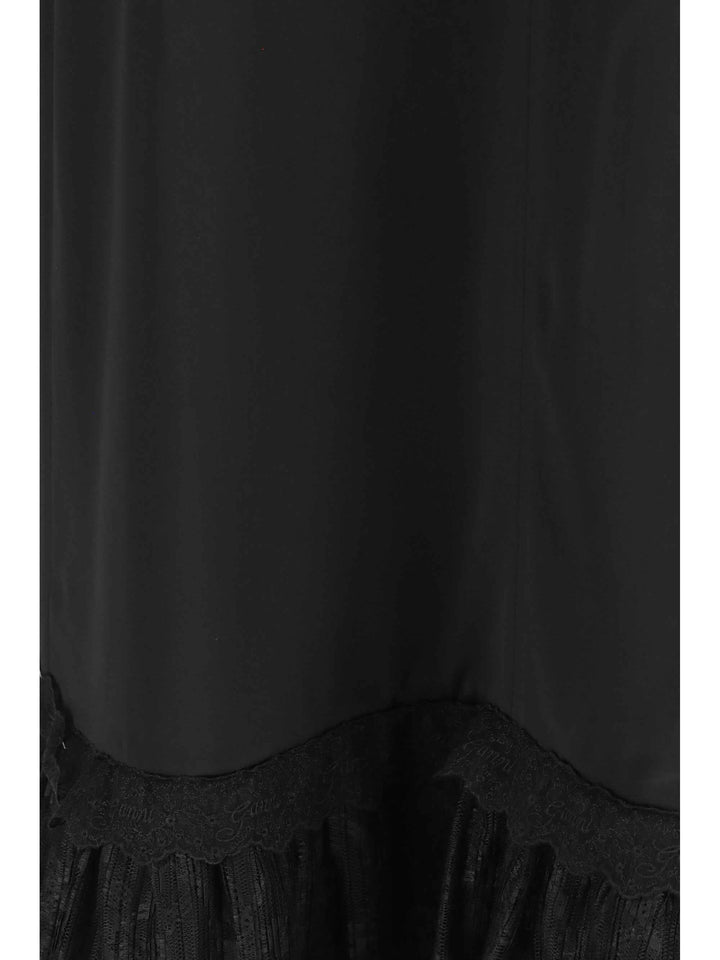 Lace-trimmed satin long Dress