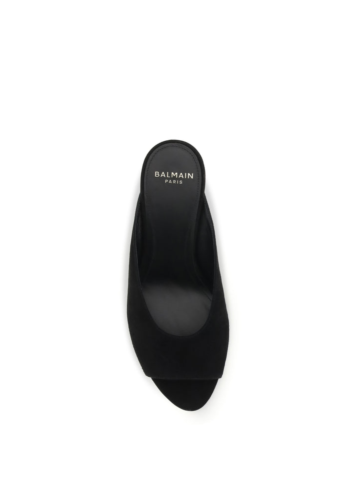 Suede open-toe Mules 4