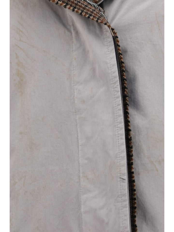 Reversible single-breasted coat with gocce details 5