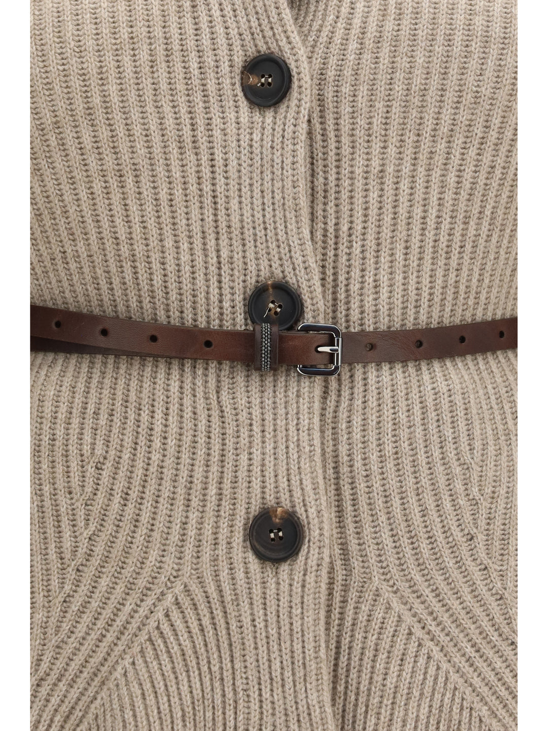 High neck Cardigan with belt 3