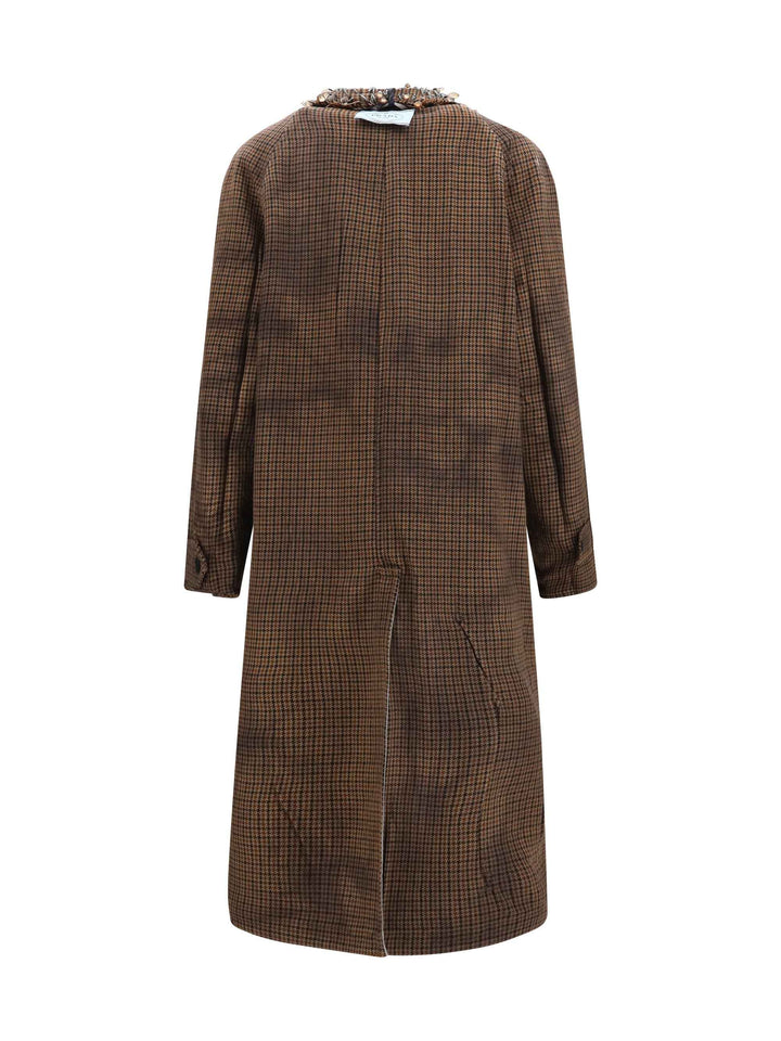 Reversible single-breasted coat with gocce details