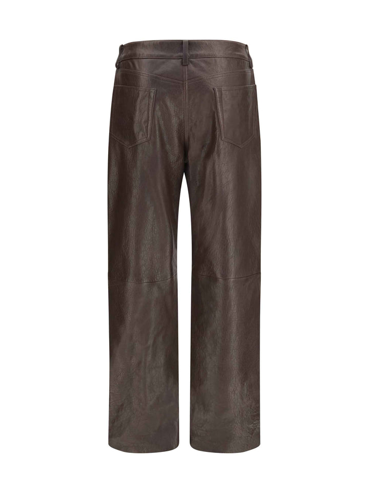 Straight-leg leather Pants