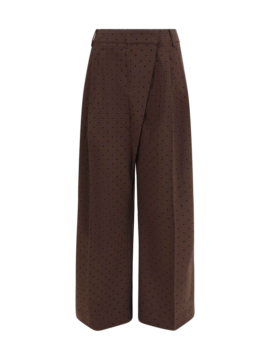 Flocked plaid crossover Pants