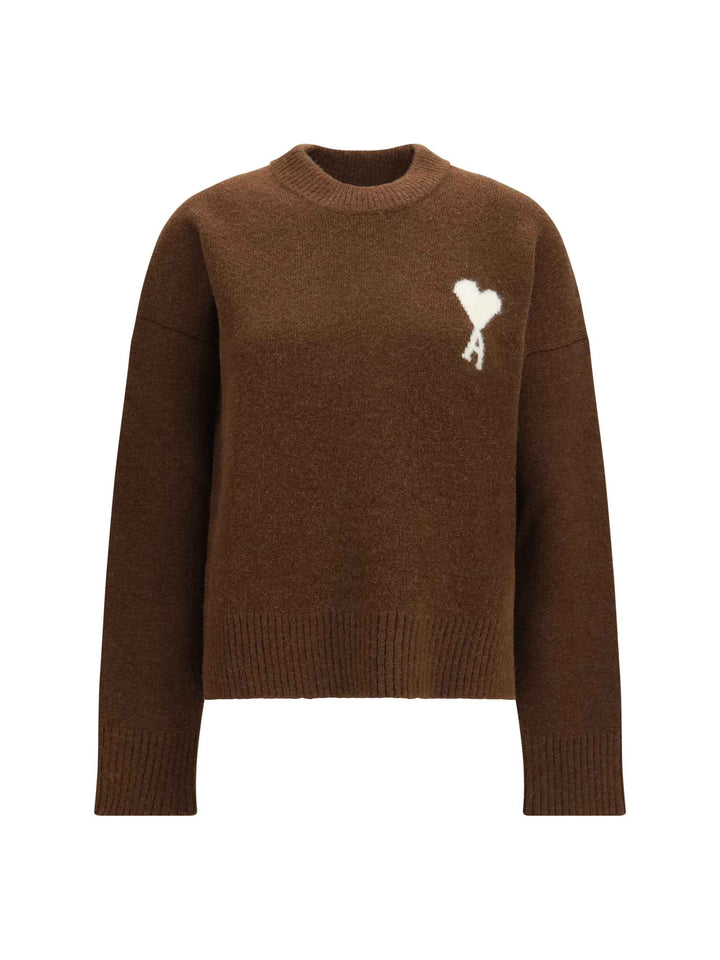 AMI PARIS Knitwear in MARRON CHOCOLAT/ECRU
