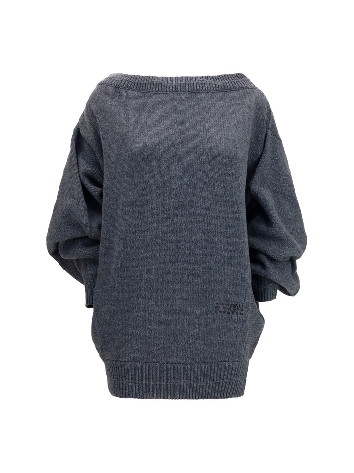 Wool-blend mini Dress with wide sleeves 1