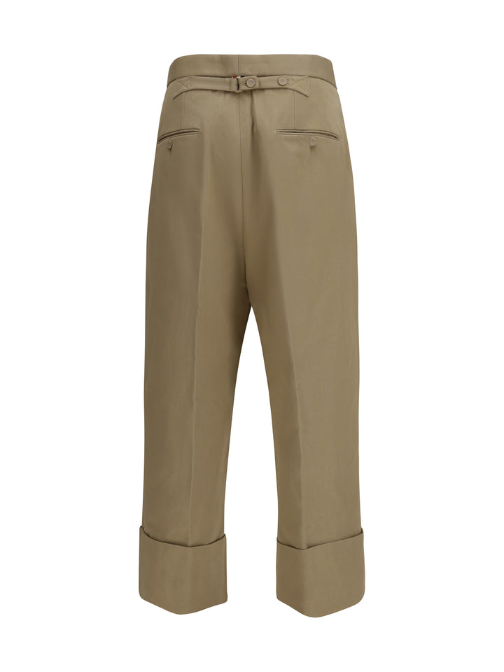 Cotton gabardine Pants with double pleats 2