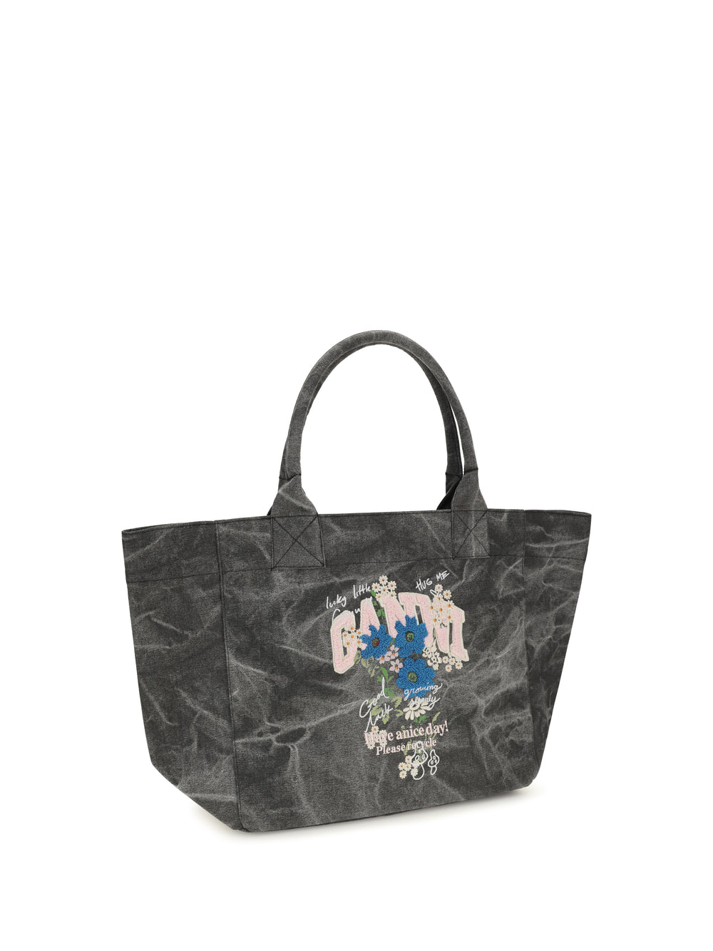 Medium trapeze flower-print Shopping Bag 2