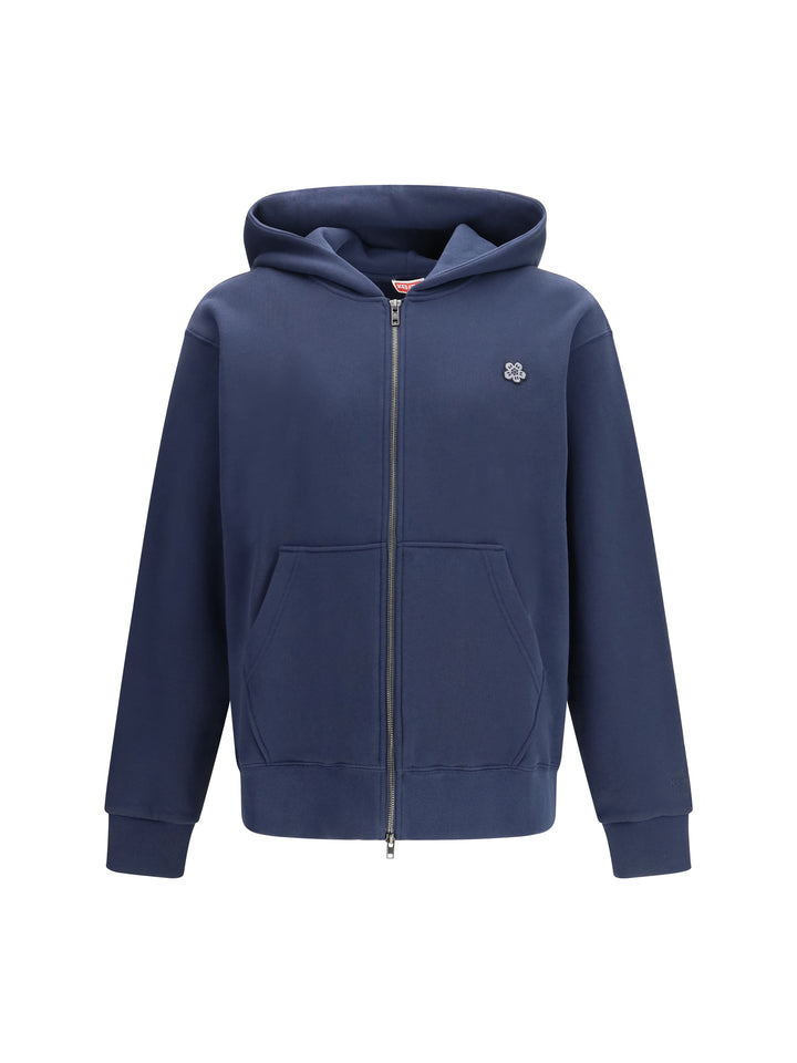 Boke Flower embroidered zip Hoodie 1