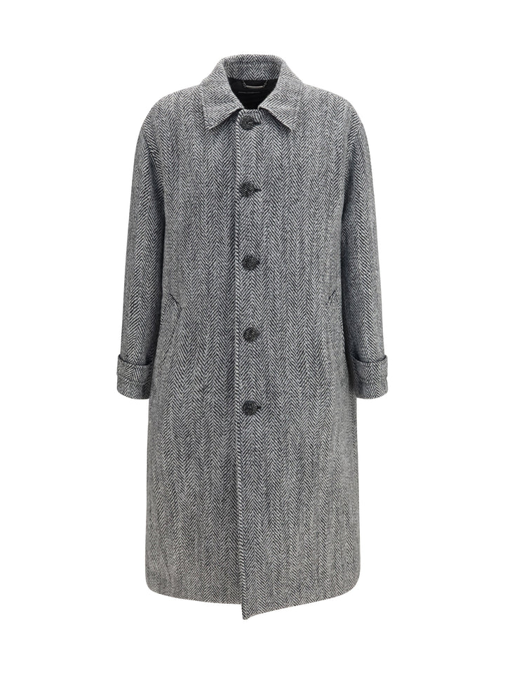 Chevron wool-blend single-breasted Coat 1