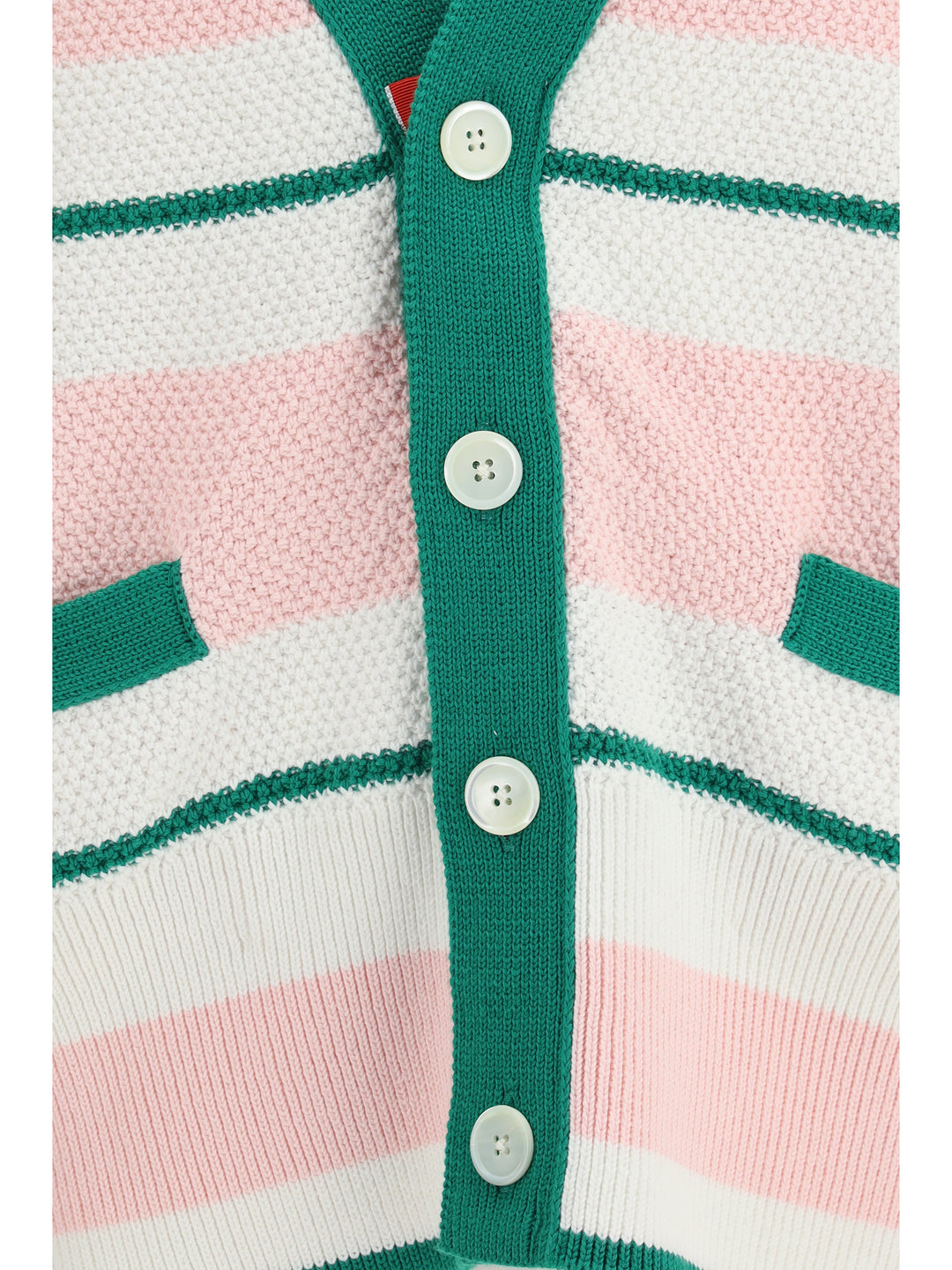 Classic stripe seed stitch V Neck Cardigan 3