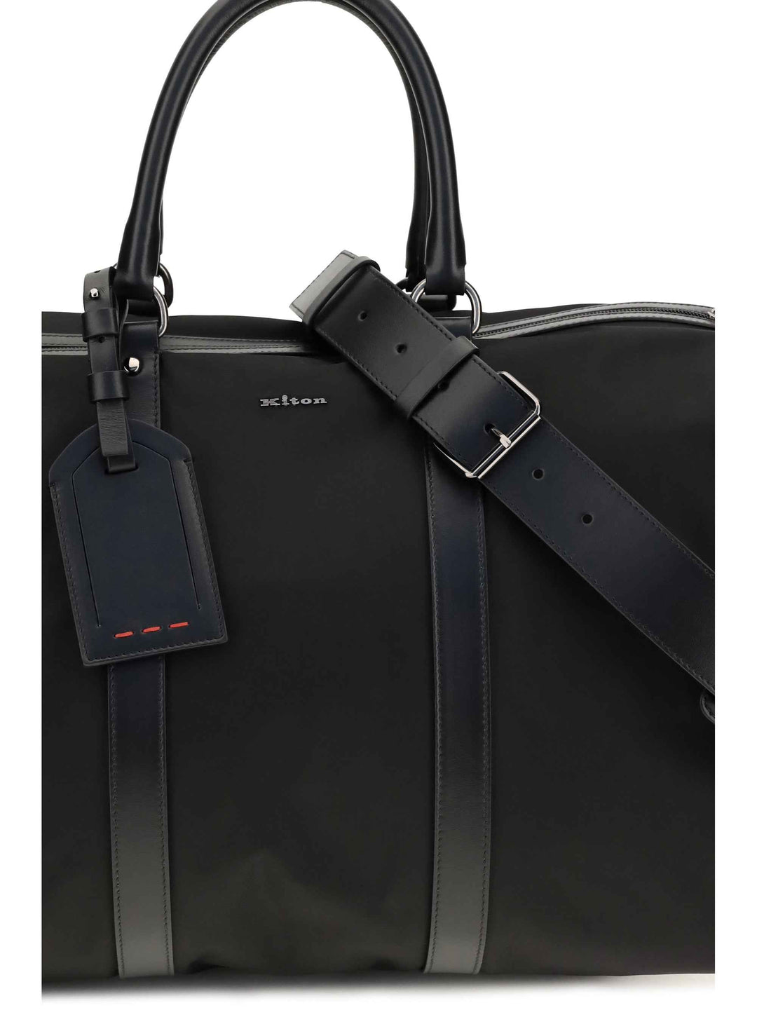 Leather-trim Travel Duffle Bag