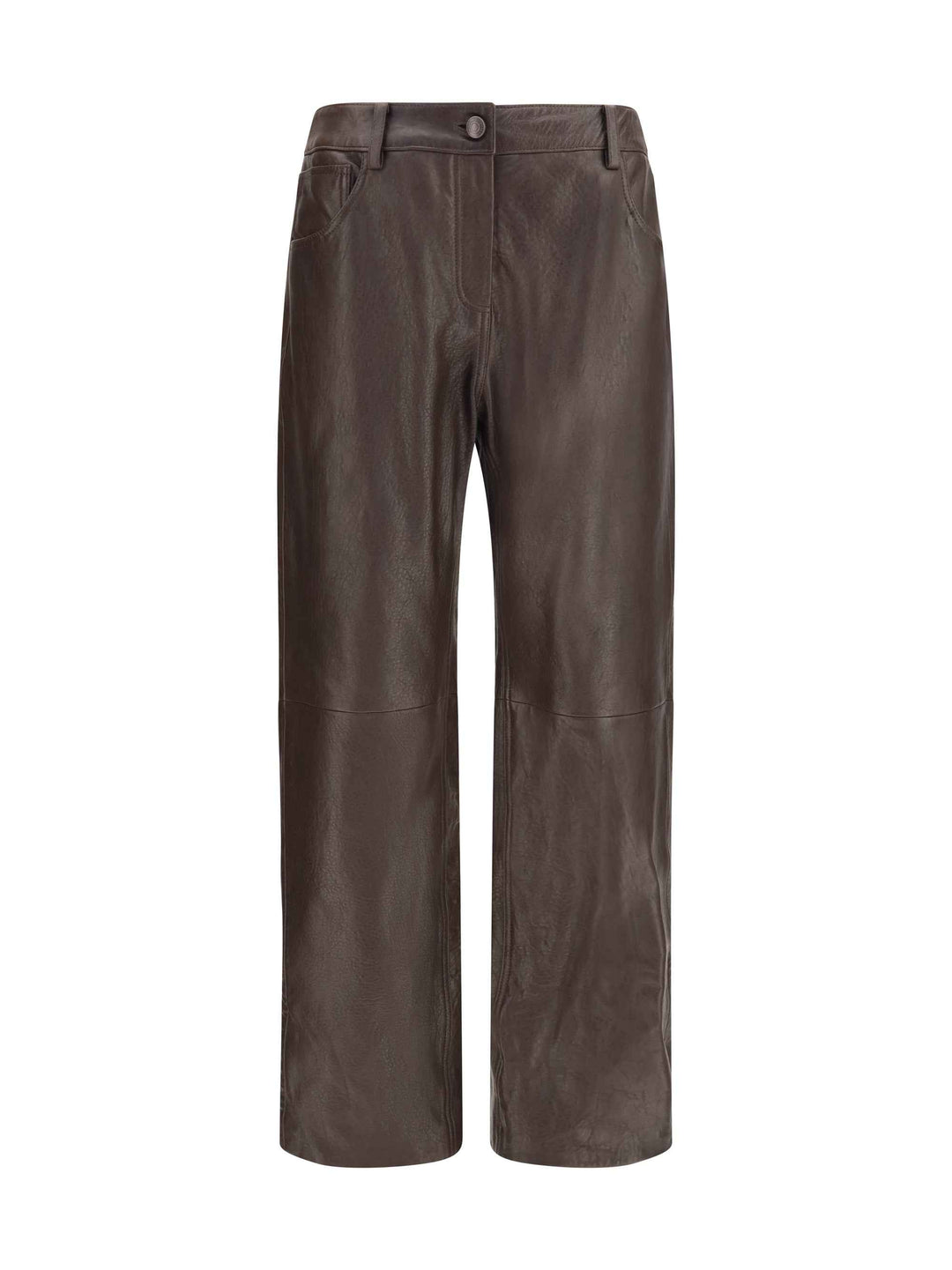 Straight-leg leather Pants