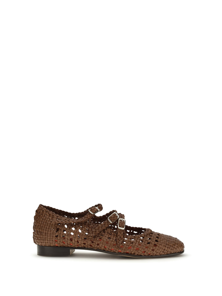 Woven leathe Mary Jane Ballerinas 1