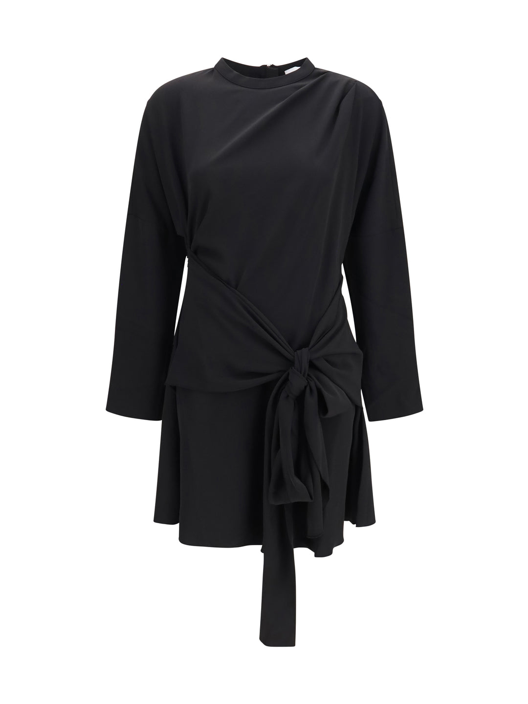 Draped-knot crepe mini Dress 1