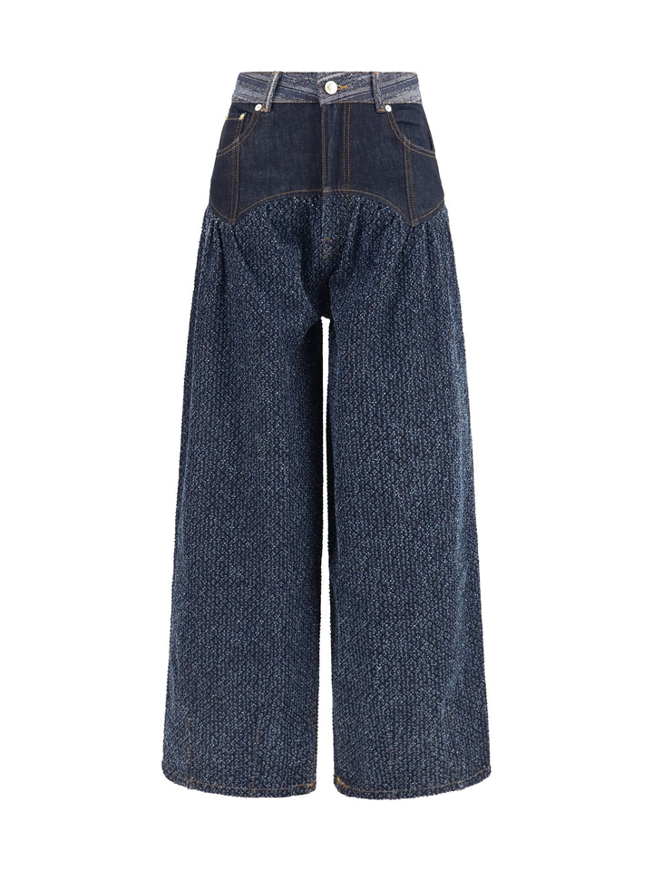 Embroidered Corset balloon Jeans 1