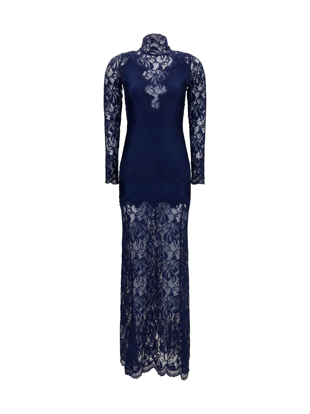 Long lace and jersey Dress