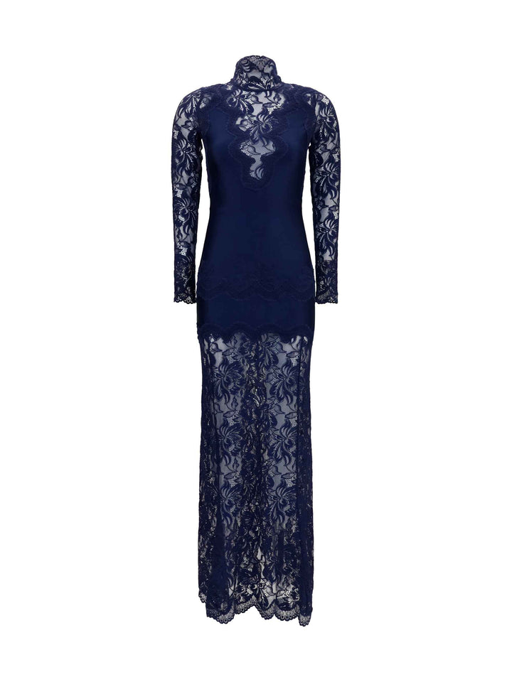 Long lace and jersey Dress