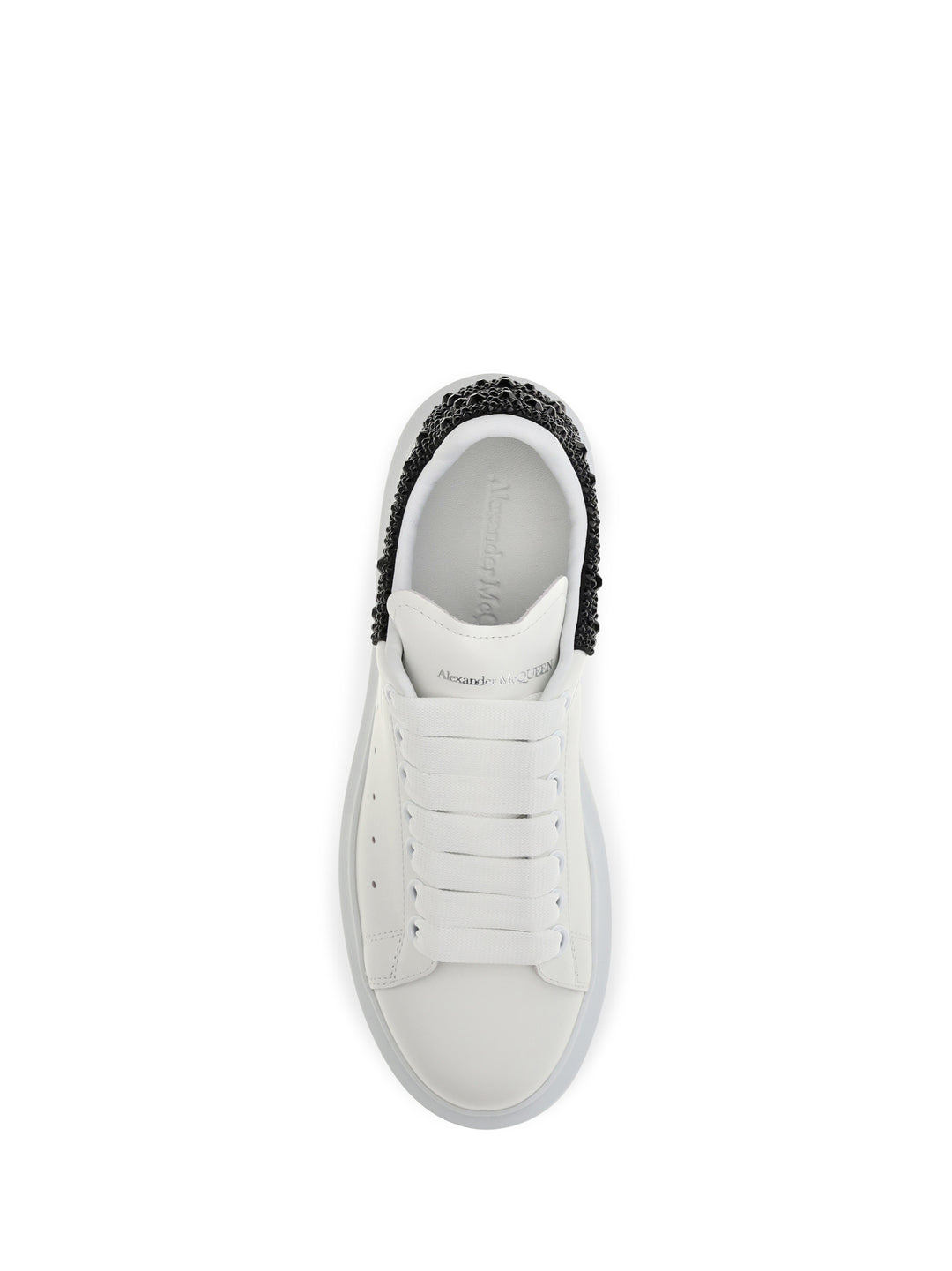 Oversized Sneakers with suede heel and crystal details 4
