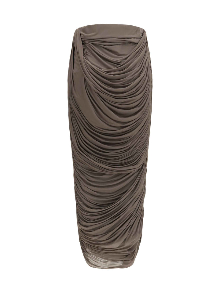 Draped silk midi Skirt