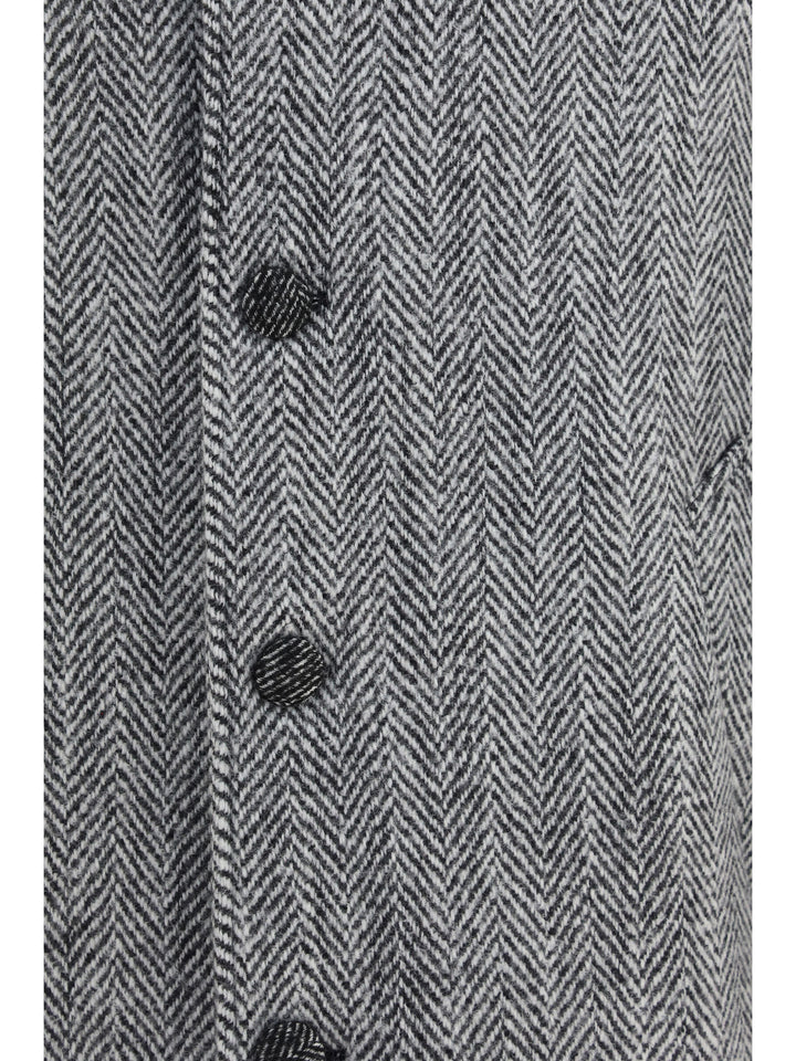 Chevron wool-blend single-breasted Coat 3