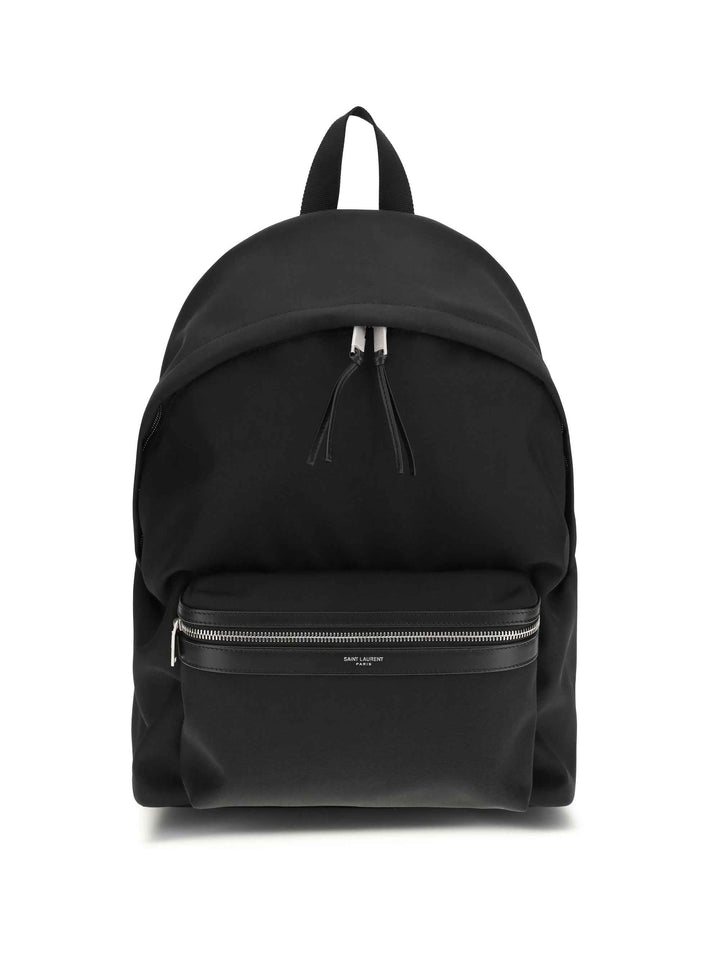 City Backpack in leather and nylon