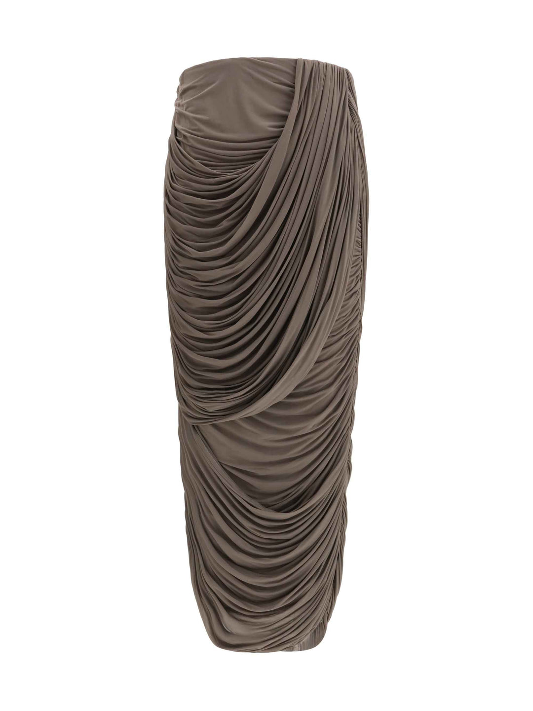 Draped silk midi Skirt
