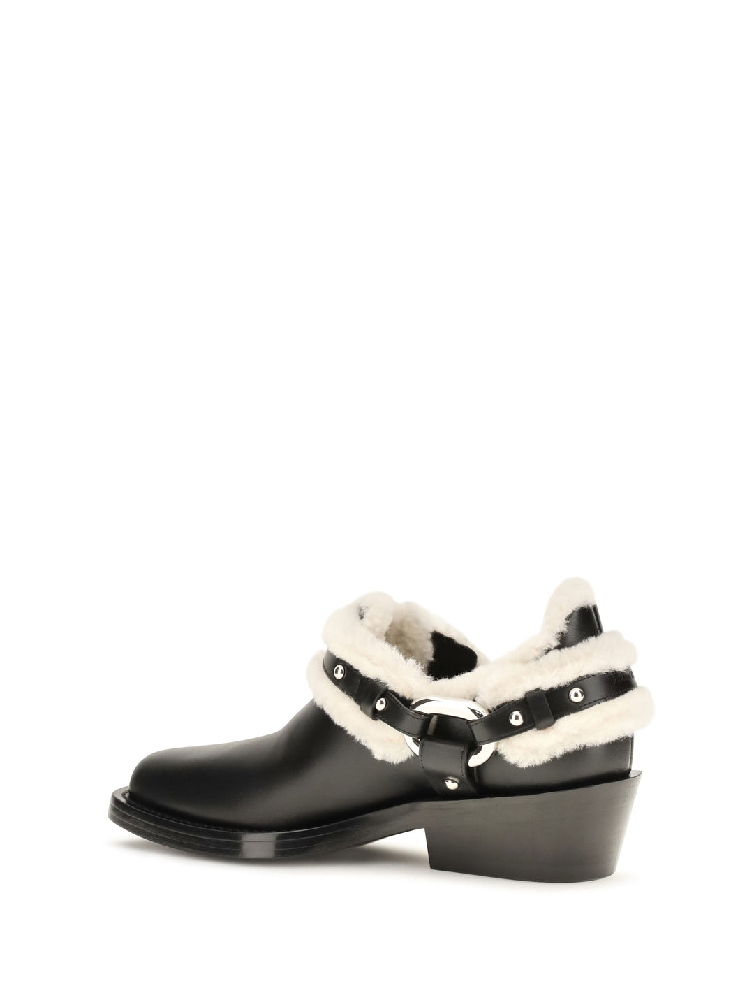 Shearling trim biker ankle Boots 3