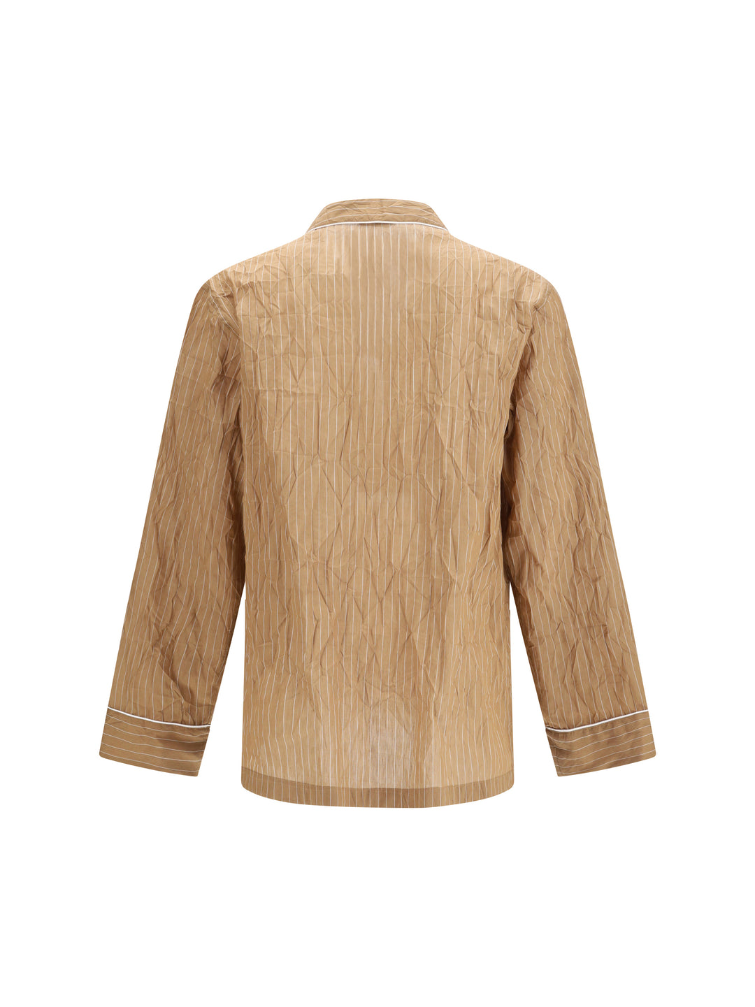 Vanity Shirt-style robe in froissé striped fabric 2
