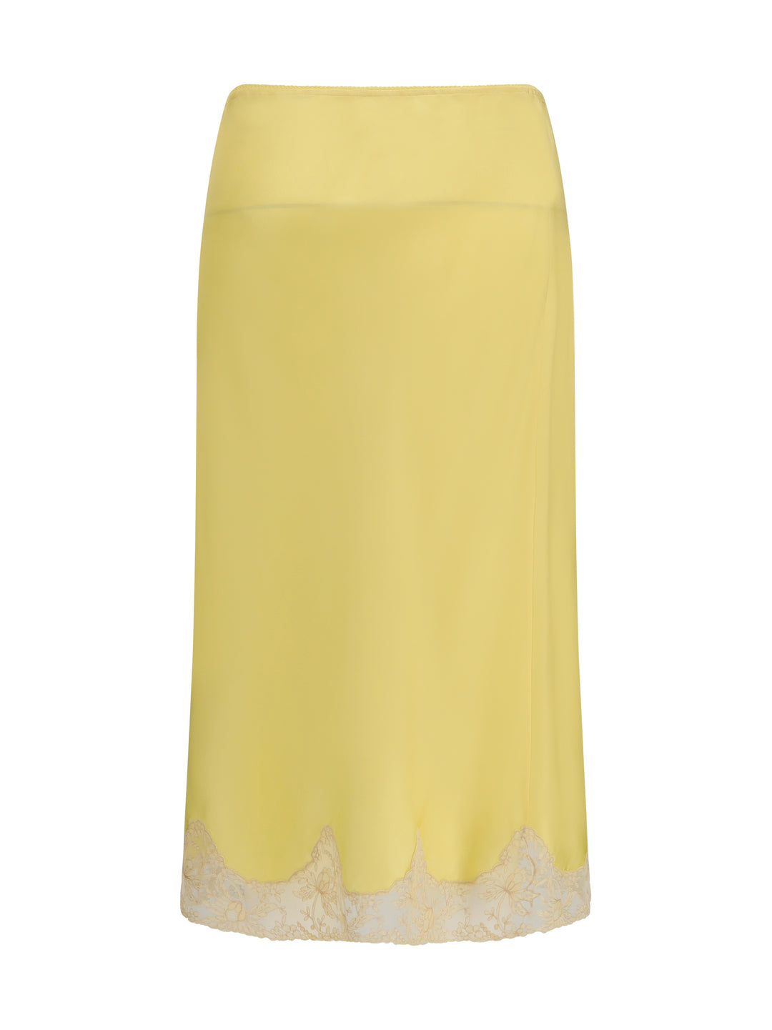 Satin midi Skirt with lace inserts 2