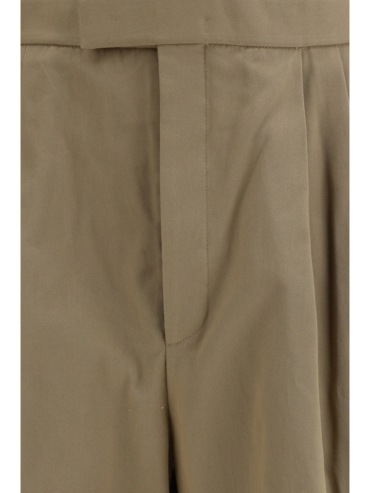 Cotton gabardine Pants with double pleats 3