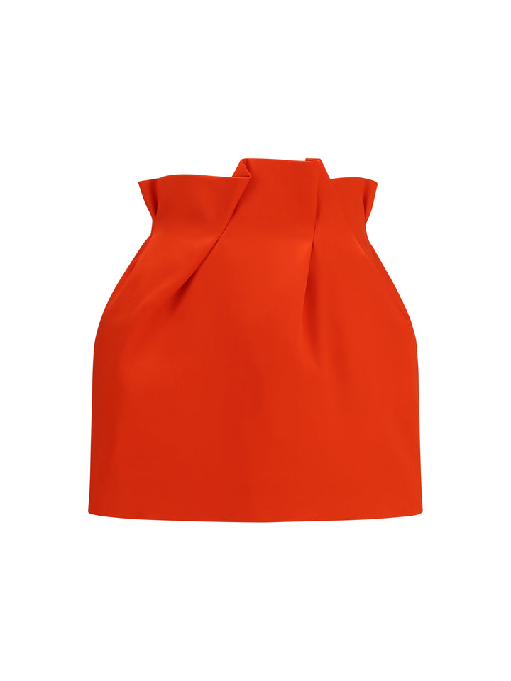 Silk Mini Skirt with ruffled waist 1
