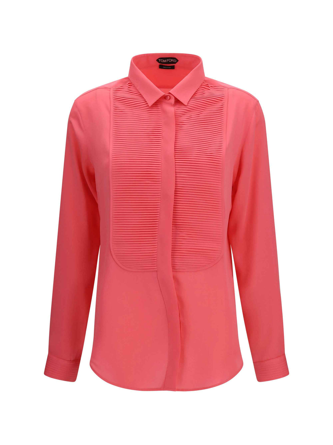 Tuxedo Shirt in silk with pleated bib