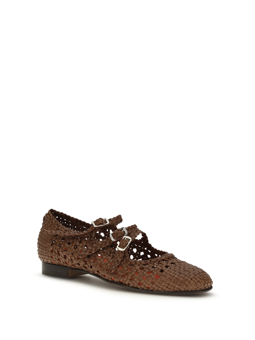 Woven leathe Mary Jane Ballerinas 2