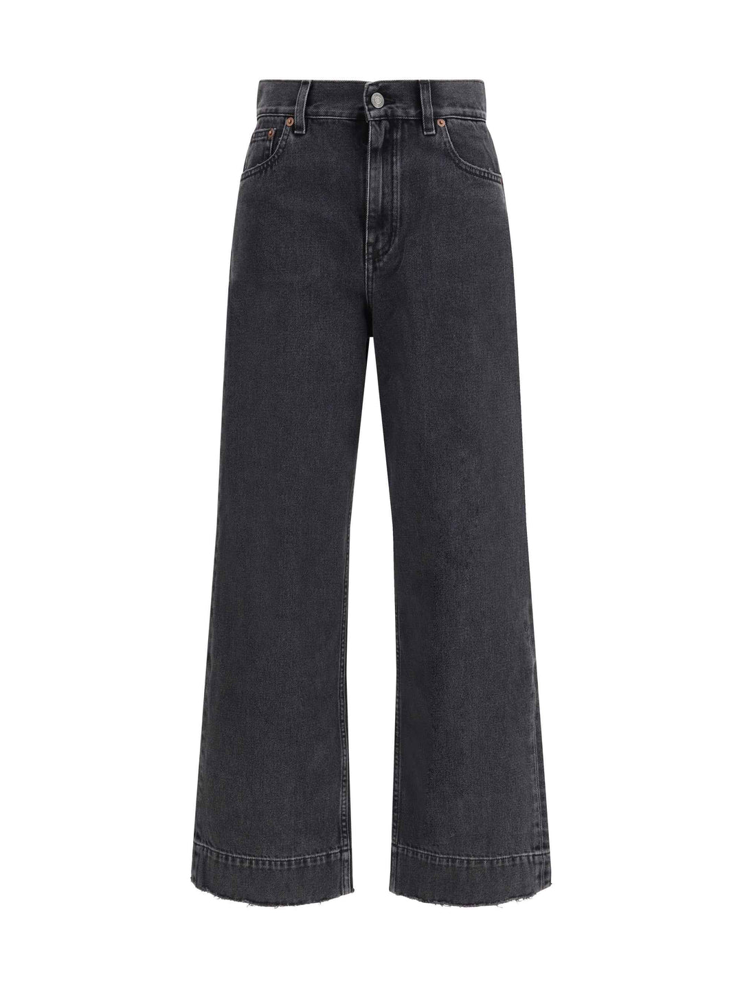 High-Waisted Cropped Denim Jeans