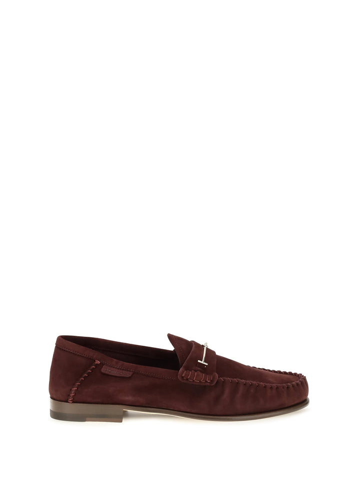 Suede leather T-strap Loafers 1