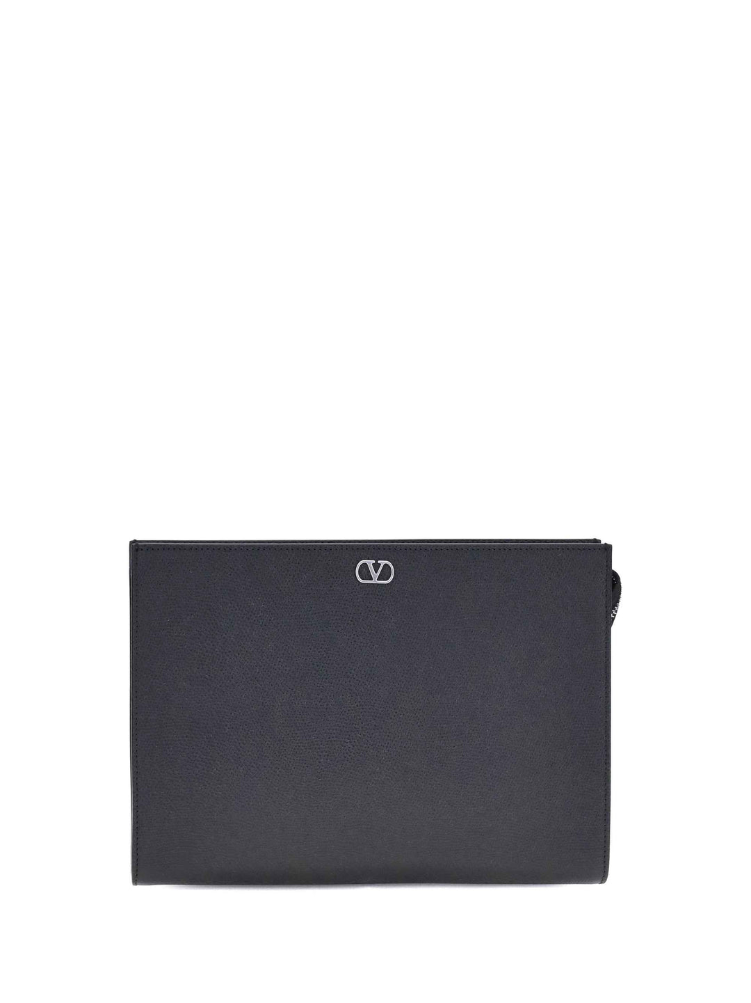 VLogo Signature grained calfskin Pouch