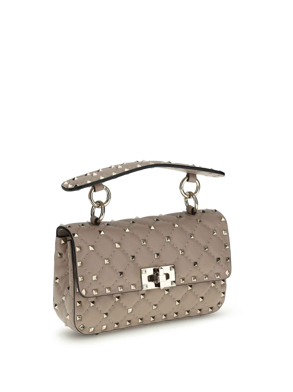 Rockstud Spike mini Top Handle Bag in nappa