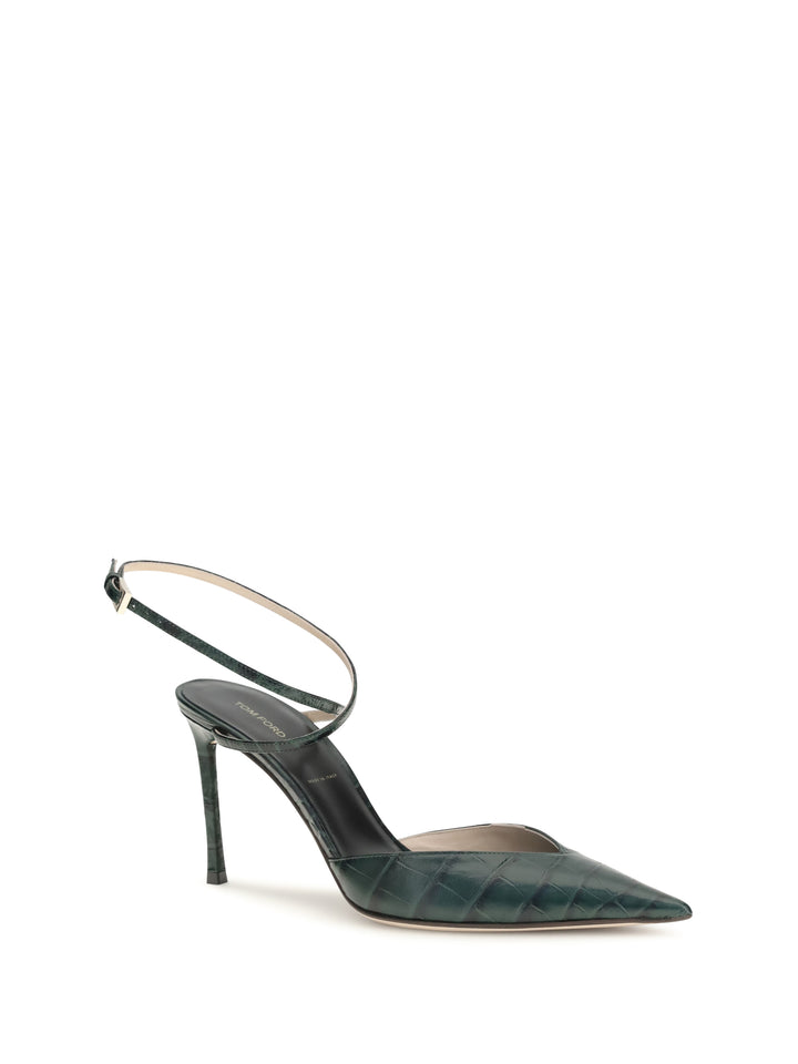 Crocodile-print leather Pumps 2