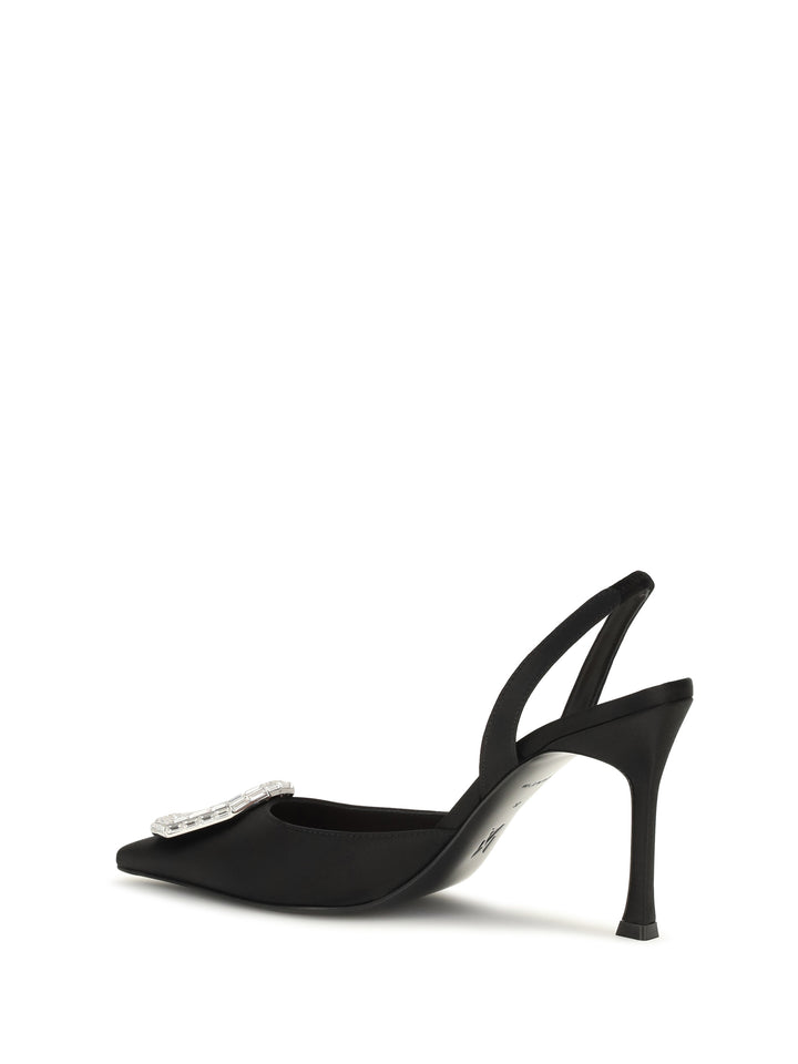Camelia satin Slingback Pumps 3