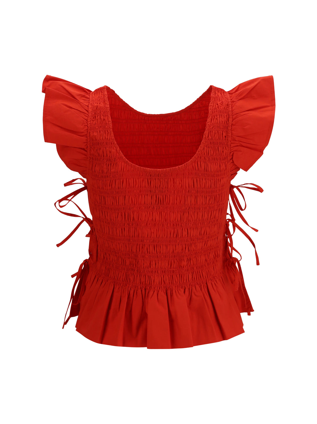 Ruched cotton Top with side bows 2