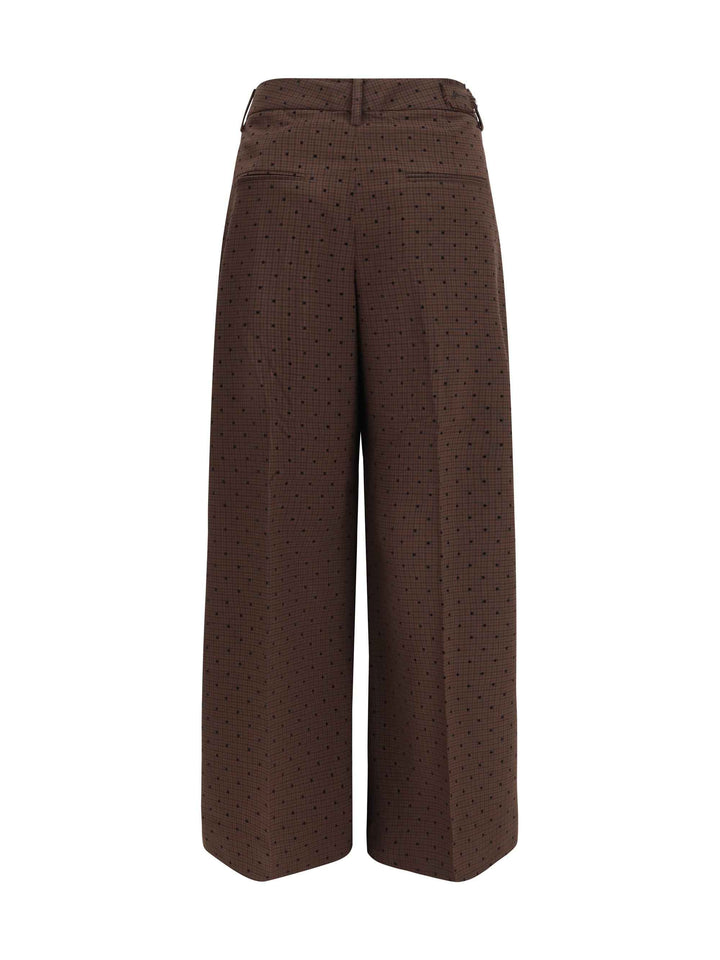 Flocked plaid crossover Pants