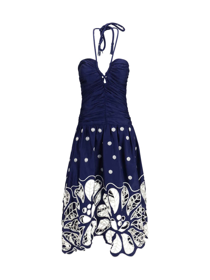 Richelieu embroidered midi Dress