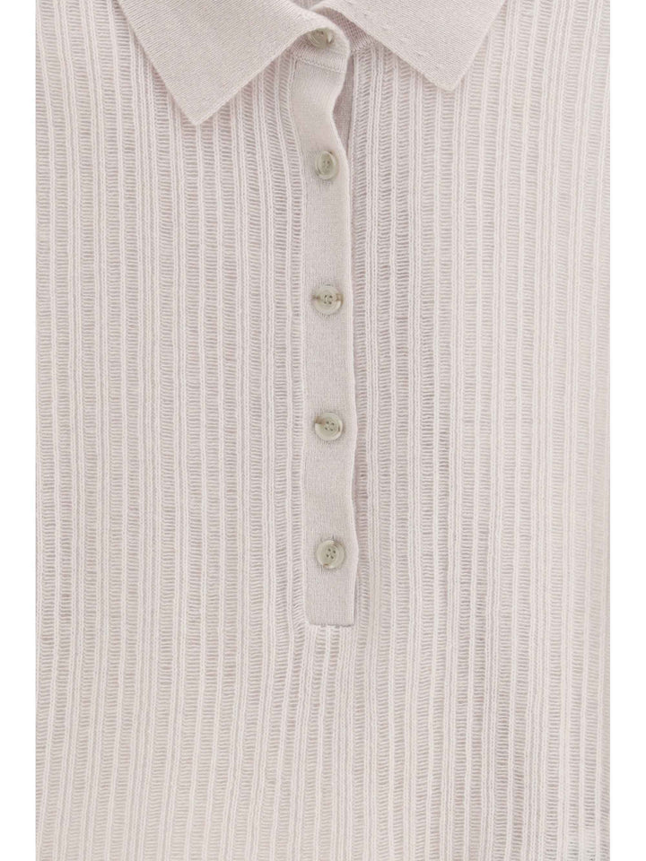 Polo-neck short-sleeve Sweater