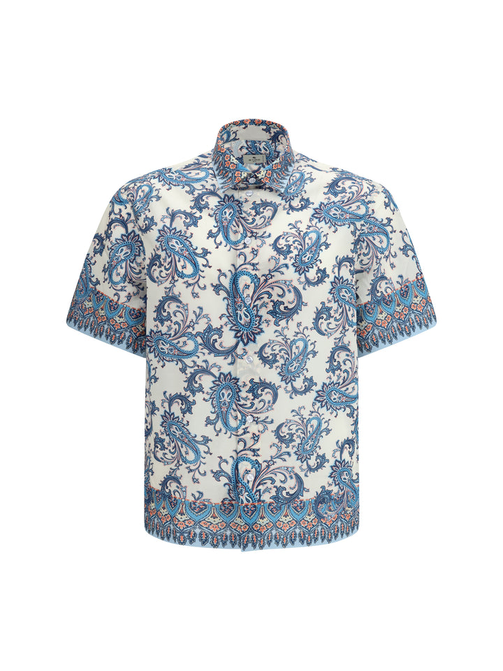 Cotton Shirt with floral and paisley motif 1