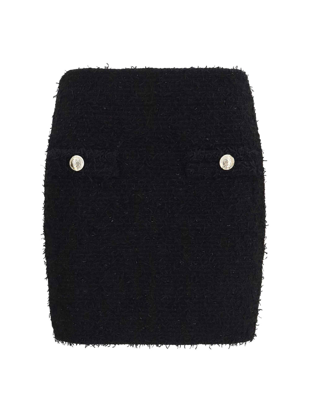 Tweed Mini Skirt with logo buttons
