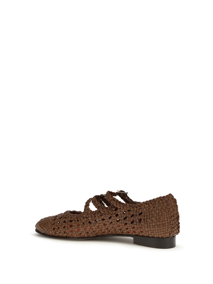 Woven leathe Mary Jane Ballerinas 3