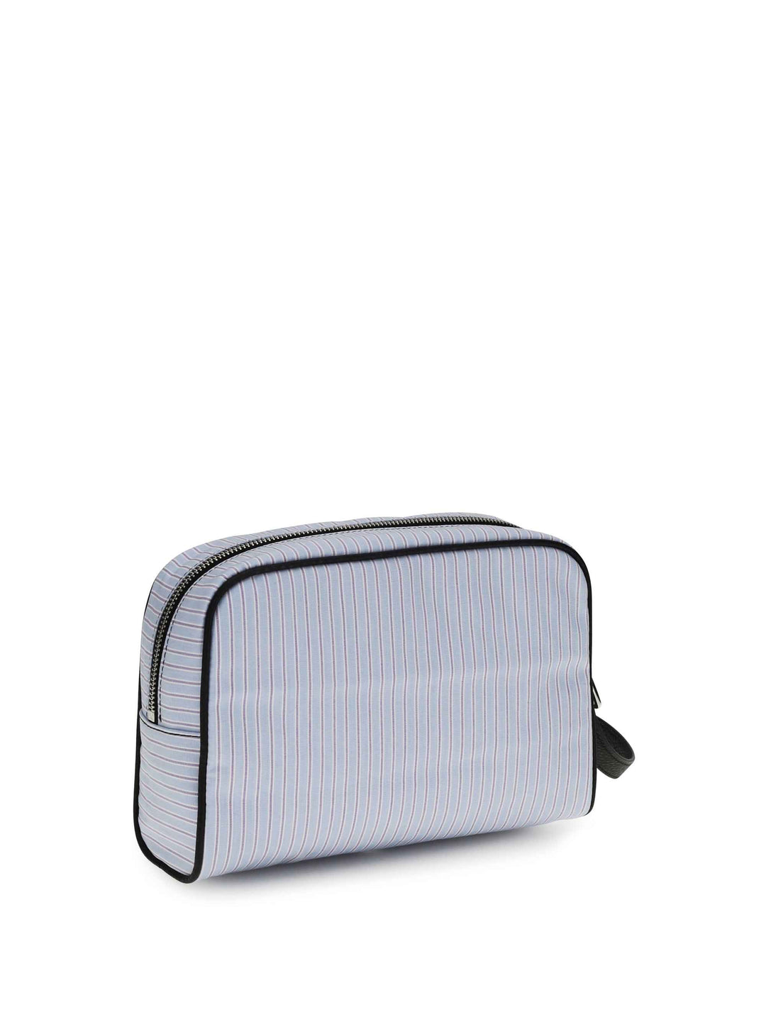 Striped poplin and leather Handbag